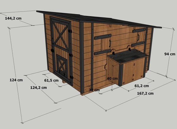 MANDU Ahşap Tavuk Kümesi (30 Tavuk)