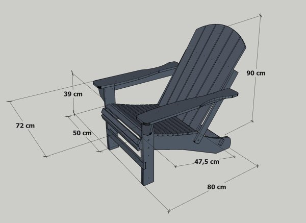 MANDU Adirondack (Ahşap Bahçe Sandalyesi) BEYAZ