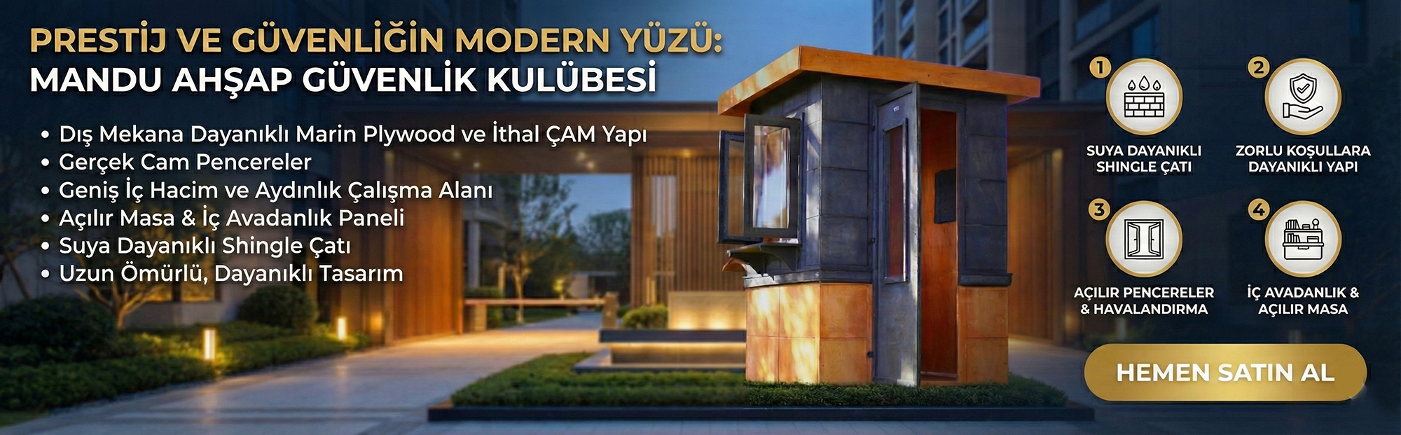 Ahşap Güvenlik Kulübesi (Güvenlik Kabini)