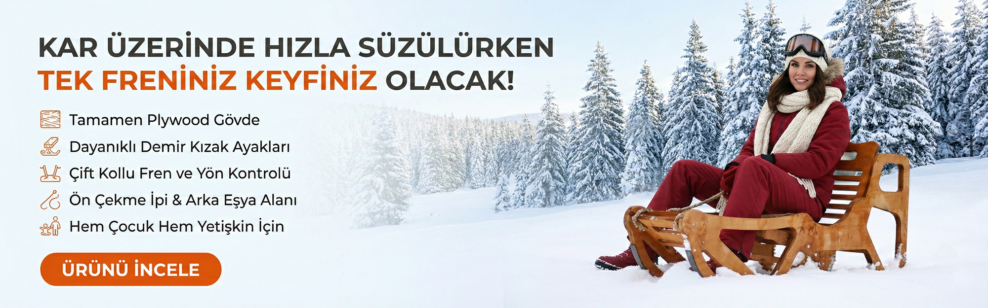 Ahşap Kar Kızağı