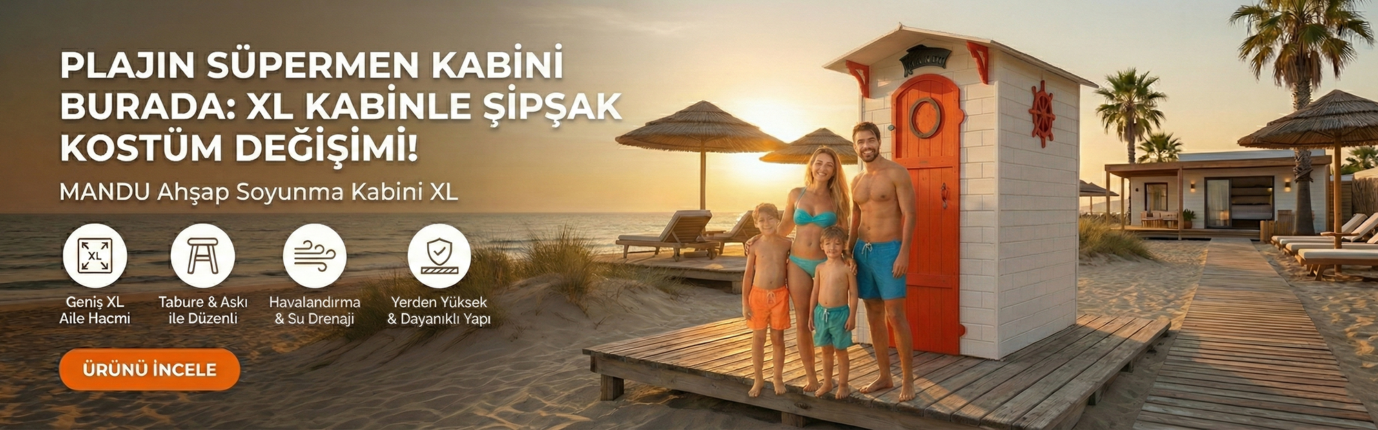 Ahşap Soyunma Kabini XL