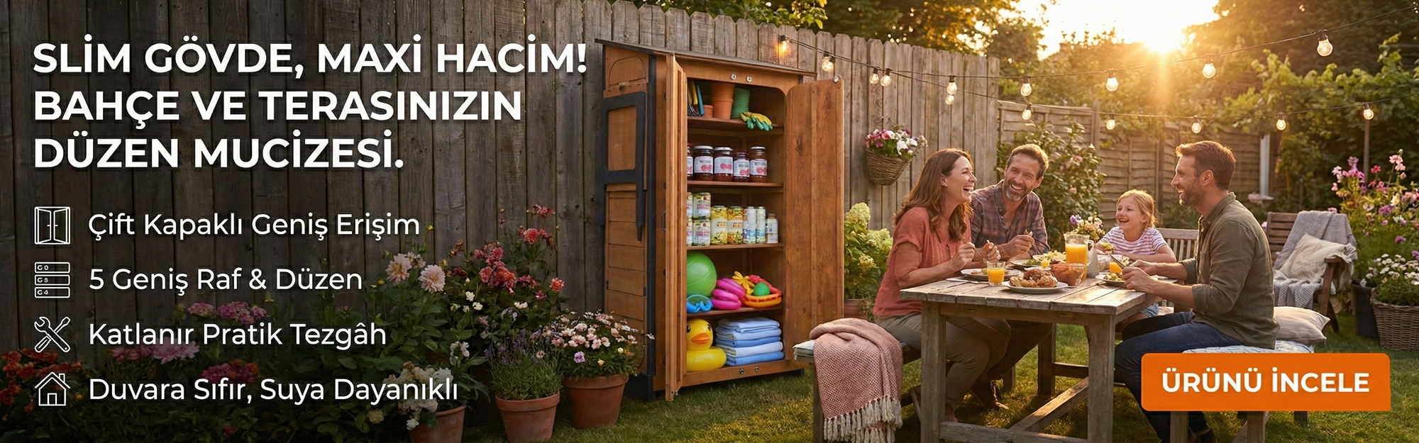 Ahşap Slim Maxi Depolama Dolabı