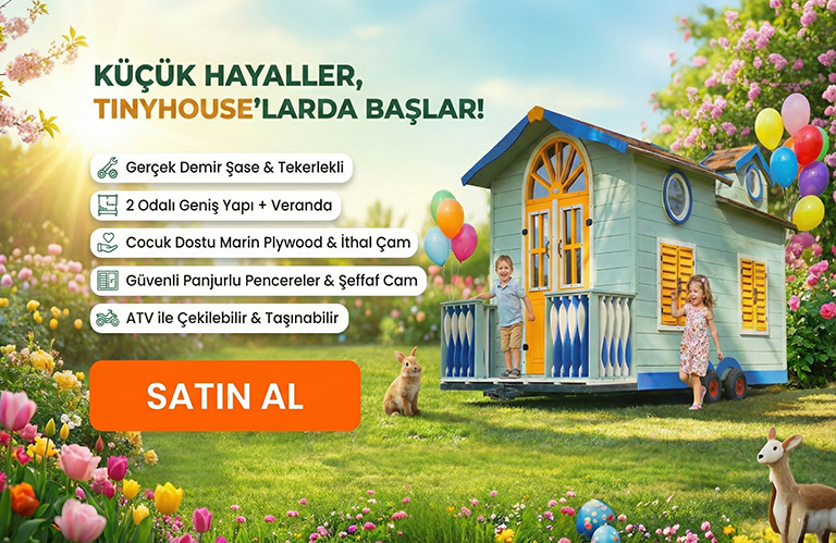 MANDU Ahşap Çocuk Tinyhouse Oyun Evi