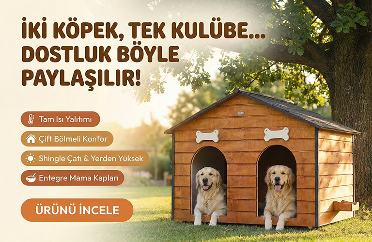 MANDU Isı Yalıtımlı 2 Bölmeli Köpek Kulübesi