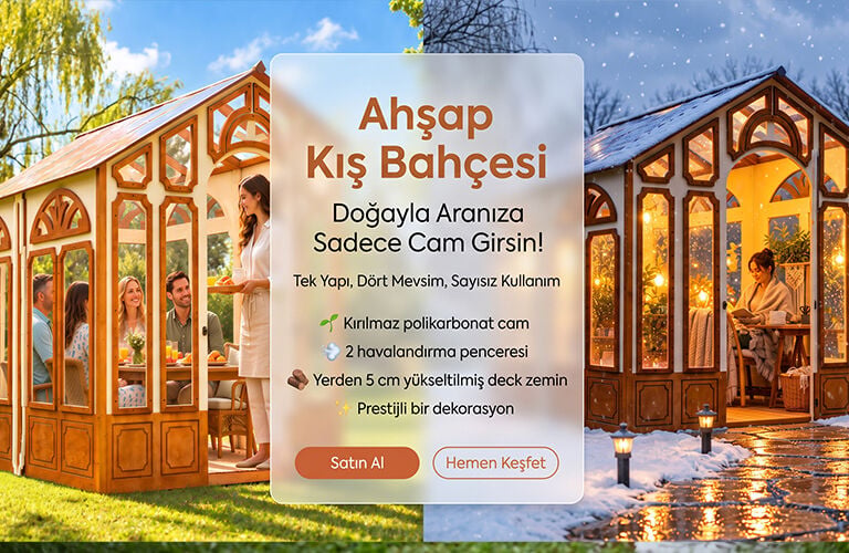 MANDU Ahşap Kış Bahçesi ve Bahçe Serası – Hazır Cam Hobi Evi